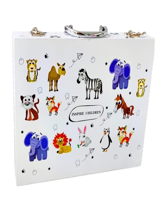 WONDERSPROUT Wonder Sprout 88 pcs Art Kit for Kids with Multicolor Briefcase [Animal Theme] White - Image 1